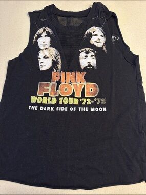 Pink Floyd Black Tank Top with Retro Orange, Yellow & Green Logo
